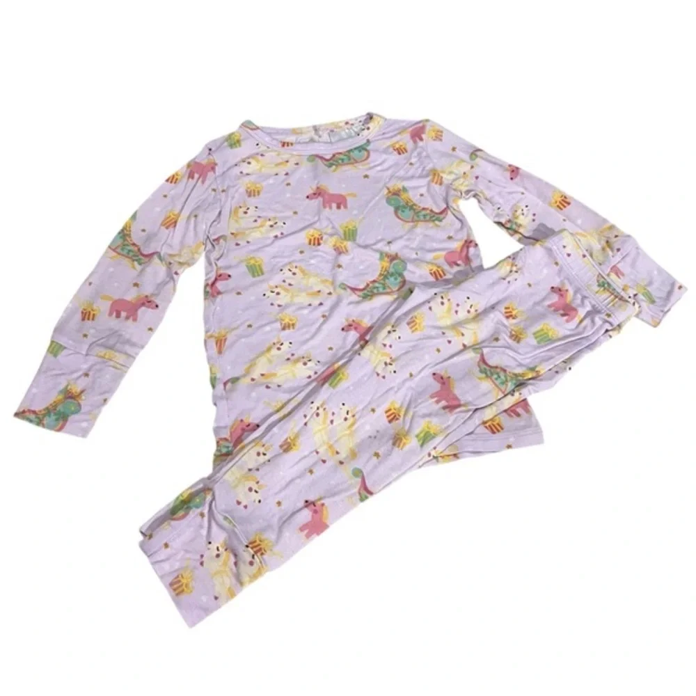 Posh Peanut Glitter Ville Unicorn Pajama Set Size 2T